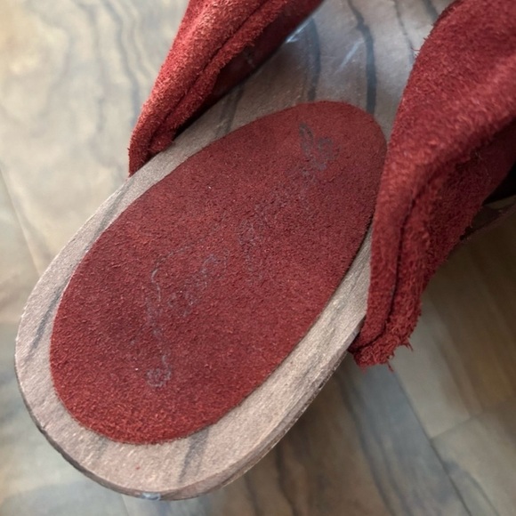 Free People | Women’s rust Emmy suede leather criss cross bridge strap clogs sz7 - Picture 13 of 16